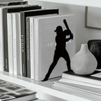 Peacoblue Metal Bookends for Shelves, Modern Decorative Heavy Duty Study Book Support Stoppers for Office, Desk, Shelf, Room 5.3"x4.3"x7.9" Cast Iron Simple Tall Bookends, 1 Pair (Baseball) - style: Baseball