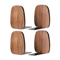 Muso Wood Book Ends for Shelves, Non-Skid Bookends for Heavy Books, Wooden Book Stopper for Home Office and Library (Walnut 2 Pairs) - color: Walnut-2 Pairs