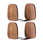 Muso Wood Book Ends for Shelves, Non-Skid Bookends for Heavy Books, Wooden Book Stopper for Home Office and Library (Walnut 2 Pairs) - color: Walnut-2 Pairs