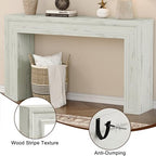 Rresyet 55 Inch Long Console Table, Sofa Table Behind Sofa, Wooden Entryway Table, Farmhouse Entryway Table for Entry, Hallway, Living Room (White) - color: White