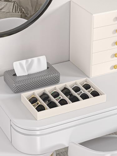 Sunglass Organizer Tray,Eyeglass Storage for Multiple Glasses,Jewelry and Sunglasses Drawer Organizer (Beige 2) - color: Beige 2