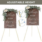 DANMO Easel Stand for Wedding Sign Poster 63'' Instant Display Easel for Floor Adjustable Metal Art Easel Gold 3 Pack - style: Gold 3 Pack