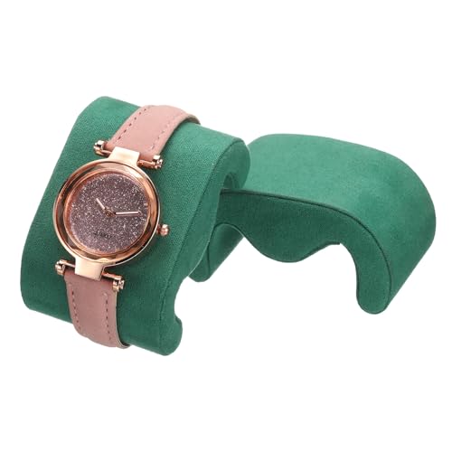 uxcell 2pcs Watch Case Pillows, M Shaped Watch Display Pillow Velvet Watch Cushion Replacement for Watch Bracelet Display Storage Dark Green - color: Dark Green