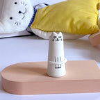 MOUGIGI Set of 5 Cat Flower Vase Bud Ceramic Small Cute Mini Handmade Decor - Unique Modern Tiny Wedding Party Birthday Gift - Bulk Trendy Pretty Little Vases - color: 5 Pcs Cat Vase