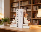 Reading Thinker Figurine Bookend - Handcrafted Book Lover Gifts, Aesthetic Figurine Decor for Bookshelf Desk Office Living Room, Perfect for Women Readers, Graduates, Students, Teachers