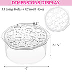 Jucoan 4 Pack Round Acrylic Flower Vase, 6 x 2.5 Inch Cylinder Low Acrylic Vase with Holes for Floral Arrangement, Home Wedding Bridal Shower Party Table Centerpieces Decor
