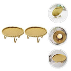 Homoyoyo 2pcs Gold Candle Holders Decorative Candlesticks Iron Pillar Plate Candle Pedestal Candle Stand Table Centerpiece for Led Wax Candles Wedding Dinner Tables (Pack of 2) - size: 10X3.5CM (Pack of 2)