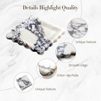 SAMAH Calacatta Viola Natural Marble Tray, Scalloped Storage Dish, Luxury Decorative Trays for Bathroom, Vanity, Dresser, Kitchen & Home Decor, Valentine's Day House Warming Gifts New Home (Square) - size: 7.8" x 7.8" x 0.7"