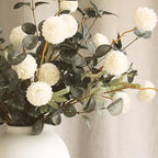 White Artificial Flowers & Greenery With Vase, Faux Floral Arrangement Centerpiece for Dining Table, Realistic Silk Flowers With Modern Vase for Kitchen, Living Room, Bedroom, Entryway & Bathroom - size: white/Green in vase
