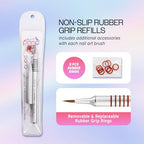 PANA 3D Kolinsky Acrylic Nail Art Sculpture Brush with Silver Metal Non-Slip Grip Handle for Manicures 3D Nail Art Flower Designs (Size #2) - color: Aluminum Silver, size: Size 2
