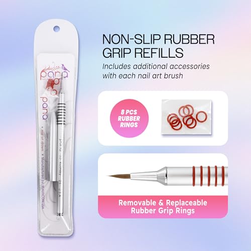 PANA 3D Kolinsky Acrylic Nail Art Sculpture Brush with Silver Metal Non-Slip Grip Handle for Manicures 3D Nail Art Flower Designs (Size #2) - color: Aluminum Silver, size: Size 2