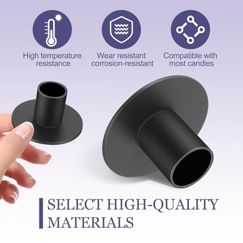 4 Pcs Matte Black Taper Candle Holders, Modern Iron Pillar Candles Candlestick Holders, Retro Mini Candle Stick Holder Farmhouse Decor for Dining Table, Party, Wedding, Home Decor