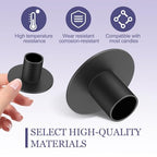 4 Pcs Matte Black Taper Candle Holders, Modern Iron Pillar Candles Candlestick Holders, Retro Mini Candle Stick Holder Farmhouse Decor for Dining Table, Party, Wedding, Home Decor