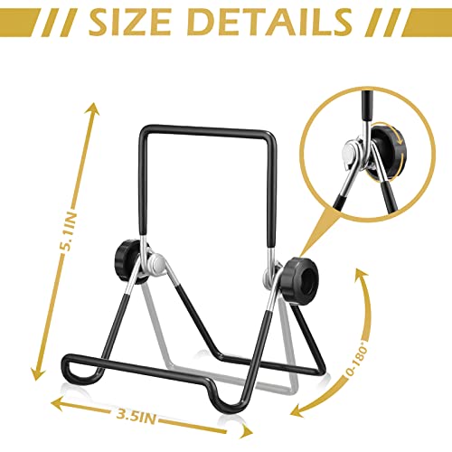 Kenning 24 Pack Book Stand, Foldable Picture Holders for Tables, 3.54'' X 5.12'' Metal Plate Stands for Display Photo Easel Cutting Board Record Frame Holder (Black)
