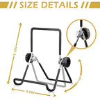 Kenning 24 Pack Book Stand, Foldable Picture Holders for Tables, 3.54'' X 5.12'' Metal Plate Stands for Display Photo Easel Cutting Board Record Frame Holder (Black)
