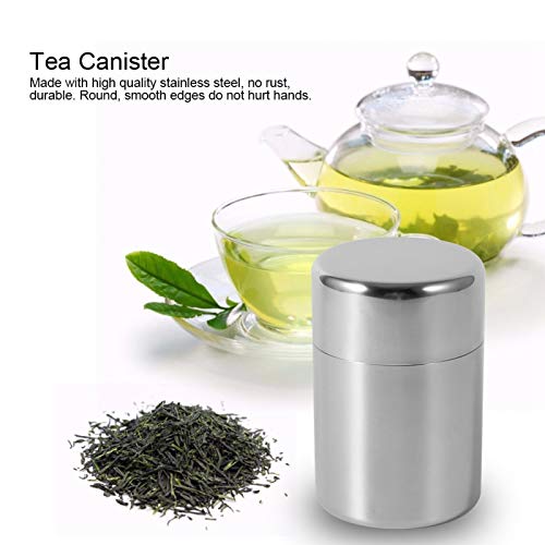 Tyenaza Tea Canister, Stainless Steel Tea Tins, Textured Tea/Coffee/Sugar Canisters, Canister Home Kitchen Canisters for Tea Coffee Sugar Storage(s) - size: s