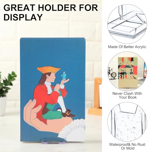 6 Pack Acrylic Book Stand for Display Adjustable Clear Display Holder Easel Collector Stand for Home Office Back to School Comic Album CD Magazine Postcard Artworks (4.2 x 4.3 x 2.35 Inch) - size: 4.2 x 4.3 x 2.35 inch
