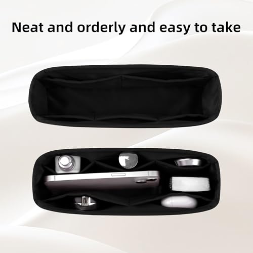 DGAZ Purse Organizer Insert，Silk Bag Organizer，Luxury Handbag & Tote Shaper Fits Chanel CF Bags - color: Black, size: Medium 25