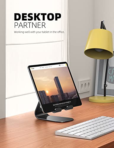 Lamicall Tablet Stand Adjustable, Tablet Stand : Desktop Stands Holder Gifts Compatible with Tablets Such as iPad 2018 Pro 9.7, 10.5, Air Mini 4 3 2, Kindle, iPhone 17 Max, E-Reader (4-13'')- Black - color: Black
