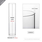 WGVI Hurricane Candle Holder Sleeve, Wide 3", Height 14", Clear Glass Cylinder Candleholder, Chimney Tube, Open Ended Candle Shade, 1 Piece - size: 3"x14"H
