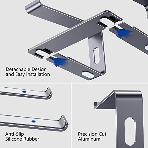 BESIGN LS03 Aluminum Laptop Stand, Ergonomic Detachable Computer Stand, Notebook Holder Compatible with MacBook Air Pro, Dell, HP, Lenovo More 10-15.6" Laptops, Space Gray - color: D-Space Gray