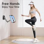 Tablet Wall Mount Holder, Aluminium Extendable iPad Wall Holder, with 360°Rotating Base Adjustable and Foldable for iPad Pro Air Mini, Galaxy Tab, All 4.7-13" Phones and Tablets - size: Long