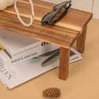 Acacia Wooden Desktop Organizer Shelf Kitchen Cabinet and Counter Riser Display Shelf for Top of Desk Home Office Bathroom Coffee Table Display Stand