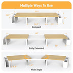 Simple Houseware Desk Dual Monitor Stand Riser with Drawer, Oak - color: Oak