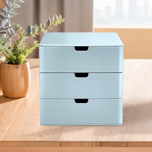 3-Drawer Vanity Organizer, Compact Storage Organization Drawers Blue - color: Blue