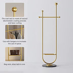 Gold Clothing Rack, with Marble Base of Multifunctional Bedroom Clothes Standing Coat Rack, Movable Heavy-Duty Garment Rack Stand for Organizing Clothes, Bags - size: 74IN