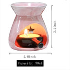 Purple Ceramic Essential Oil Burner Tealight Candle Holder Decorative Aroma Diffuser - color: Purple
