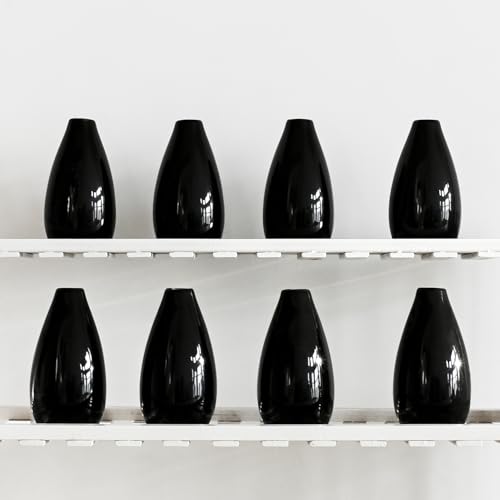 Modern Black Small Ceramic Vase Set of 16 for Living Room Bedroom 4.13'' Minimalist Fresh Flower Vases for Home Decor Office Fireplace Centerpieces Nordic Style Gift for Fake Plant 16 Pack - color: 16 Pack Black - Style 2