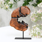WELLAND Rustic Date Tree Sculpture, Wood Tabletop Sculpture Collectible Decoration for Home Office Decor - size: Small