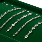 16 Slots Velvet Necklace Bracelet Tray Jewelry Trays Jewelry Drawer Organizer for Necklace, Bracelets, Watch Storage Display (Green) - size: 16 Slots for Necklace/Bracelet
