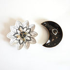 Small Flower Jewelry Dish Tray, Decorative Ceramic Trinket Dish, Modern Accent Tray for Vanity