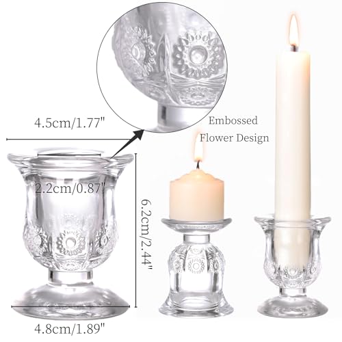 10pcs Clear Candlestick Holders, Glass Taper Candle Holders for Table Centerpiece Decor, Wedding, Birthday, Gift - color: Clear