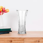 CS Crystal Vase 12-inch high, Water Ripple Design, for Flowers & Decor. Lovely Nice Shiny Piece. Perfect as a Gift, Suitable for All Occasions. - style: Water Ripple Design