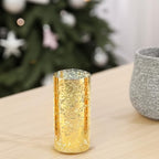 WGVI Hurricane Candle Holder Sleeve, W: 3", Ht: 6", Gold Speckled Glass Cylinder Open Both Ends, Chimney Tube Shade, 1 Piece - size: 3x6"H