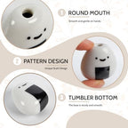 Tnstbiee 5 PCS Mini Onigiri Flower Vase Set - Cute Japanese Handmade Bud Vases Bulk for Dried Flowers, Small Centerpiece Vase for Coffee Table Living Room Home Decor, Unique Japandi Tiny Ceramic Vases