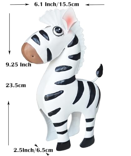 GIFTME 5 Metal Zebra Figurine Garden Outdoor Sculptures Decor,Cartoon Zebra Statues Home Decor for Women,Family - style: Zebra