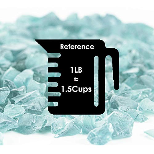 CYS EXCEL Frosted Light Blue Sea Glass (4 LBS, Approx. 6 Cups) | Multiple Color Choices Crushed Glass Vase Filler | Aquarium Nautical Decor for Art Crafts - color: Frosted Light Blue, size: 4 LBS