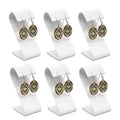 MOOCA 6 Pcs Faux Leather Earring Display Stand Displays, Jewelry Organizer Display Holder for Earrings, White, 2 1/8 W x 1 1/2 D x 3 1/2 H in - color: White Faux Leather, Small