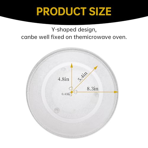 16.5" Microwave Glass Turntable Plate, 16.5" / 42cm Microwave Tray Replacement Glass Plate, Glass Tray Replacement for LG, GE, Magic Chef, Hotpoint, Panasonic, Kenmore, etc - size: 16.5"