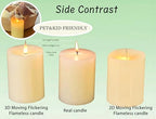 Flameless Taper Candles Flickering with Remote and Timer, 3D Moving Flame Taper Candle Battery Operated to 400 Hours, 9 Inch Window Candles, (Sage Green) - color: Sage Green