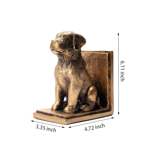 Book Ends for Shelves to Hold Books Heavy Duty,Decorative Bookend for Bookshelf Décor,Cute Animal Dog Book Stopper Labrador Retriever Statues for Home, Office Desk Decoration,1pair