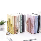Geometric Bookends Metal Iron Book Ends Cactus Book Holder for Shelf Book Stand Heavy Duty Book Stopper Nonskid Bookend Book Organizer Binder Holder