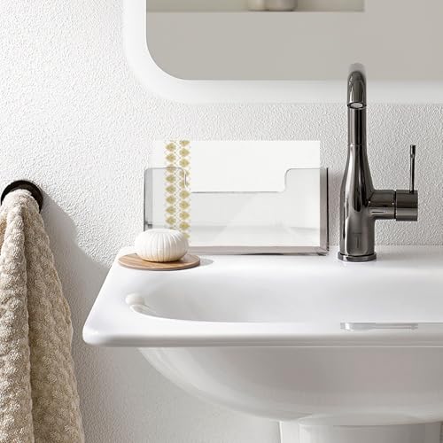 Acrylic Guest Towel Holder Tray for Bathroom – Vertical Paper Towel Holder for Disposable Hand Towels, Clear Waterproof Napkin Organizer for Bathroom Countertop or Kitchen Sink - color: A - Acrylic Guest Towel Holder, size: Guest Towel Holder
