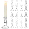 Glass Taper Candle Holders - Cute Candlestick Holders, 20Pcs Clear Candle Stick Candle Holder, Modern Tapered Candlestick Holders for Standard Candles for Wedding Christmas Home Decor - size: 20Pcs