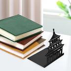 Metal Bookend Small Shaped Book Stand Crafted Metal Book Organizer for Office and Home Use