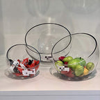 WGVI Clear Slant Cut Bowl Glass Vase, Glass Terrarium, Candy Dish, Glassware, Slant Open: 7". Height: 6" x 2.7". Base: 4" (1 Piece) - size: Slant Bowl 6"H